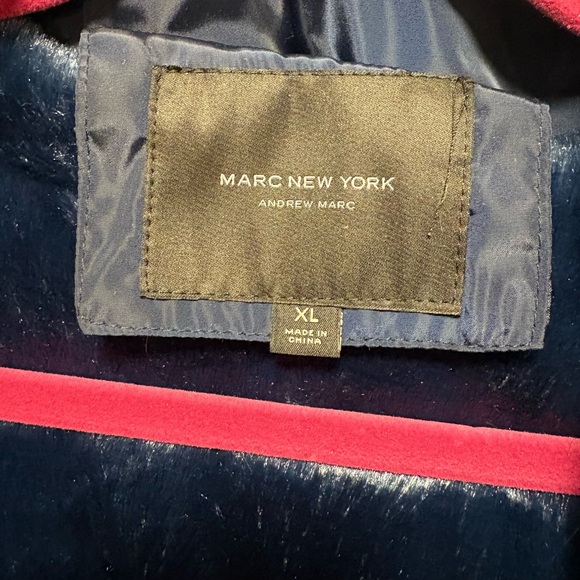 Marc New York blue faux fur lined hooded puffer jacket. NWOT!! Size XL. - Picture 5 of 10